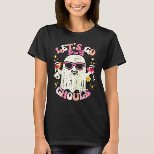T-shirt Allons-y les goules Fantôme avec des fleurs Déguis