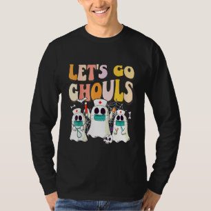T-shirt Allons-y les goules Halloween Fantôme Groovy Rétro