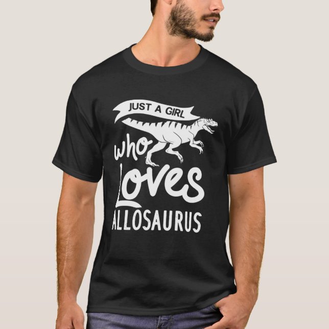 T-shirt Allosaurus Dinosaur  Skull Skeleton (Devant)