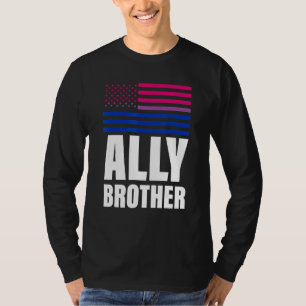 T-shirt Ally Brother Bisexual Drapeau Lgbt Gay pride