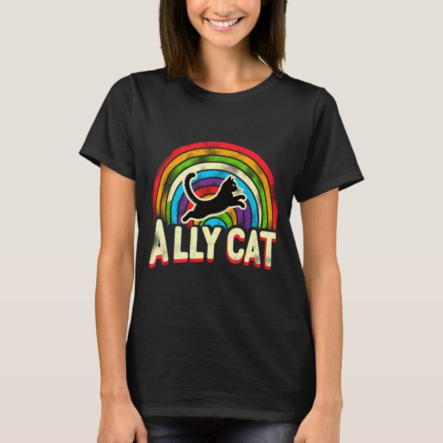 T-shirt Ally Cat Lgbt Pride Cat  (Devant)