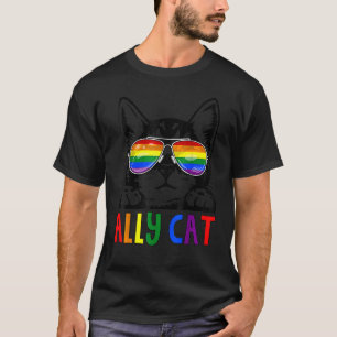 T-shirt Ally Chat Lgbt Gay Rainbow Pride Drapeau Garçons H