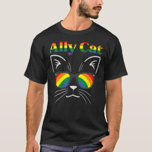 T-shirt Ally Chat Lunettes de soleil Gay Rainbow Pride Lgb