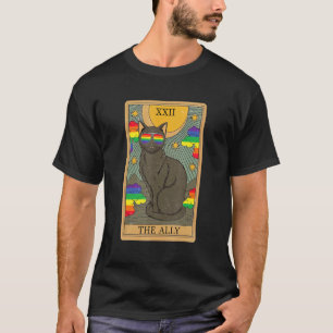 T-shirt Ally Chat Rainbow Lunettes de soleil Tarot Carte P