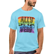 Ally est Verbe Aquarelle Rainbow LGBTQ Pride