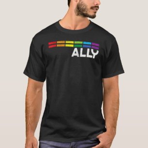 T-shirt Ally Lgbtq Rainbow Pride Drapeau Lesbian Gay Vinta