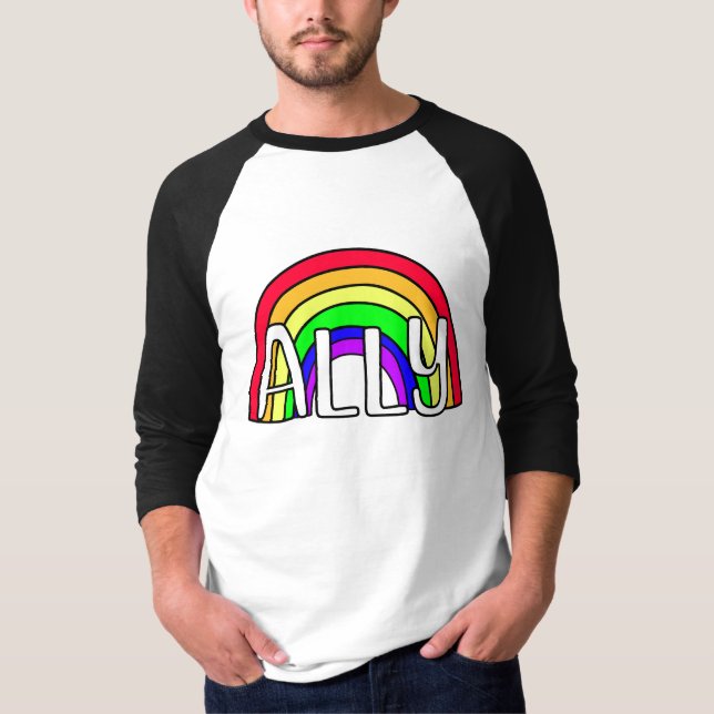 T-shirt Ally LGBTQIA+ Arc-en-ciel | Indicateur de fierté (Devant)