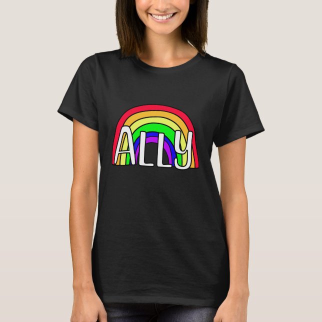 T-shirt Ally LGBTQIA+ Arc-en-ciel | Indicateur de fierté (Devant)