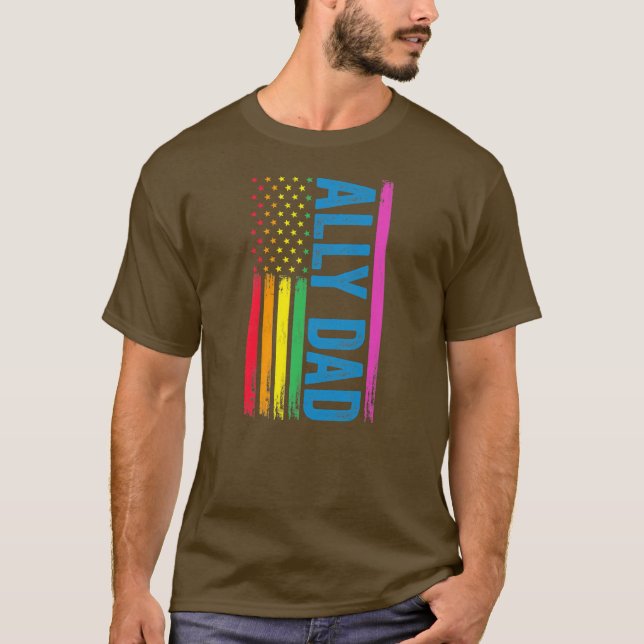 T-shirt Ally Papa Ally LGBTQ  (Devant)