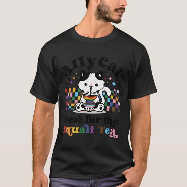 T-shirt Allycat Ici Pour L'Equali-Tea Lgbtq Pride Trans (Devant)