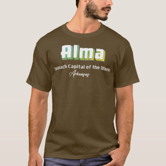 T-shirt Alma Arkansas Texte Jaune