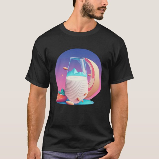 T-shirt Almond Milk Synthwave 80s Retrowave Aesthetic (Devant)