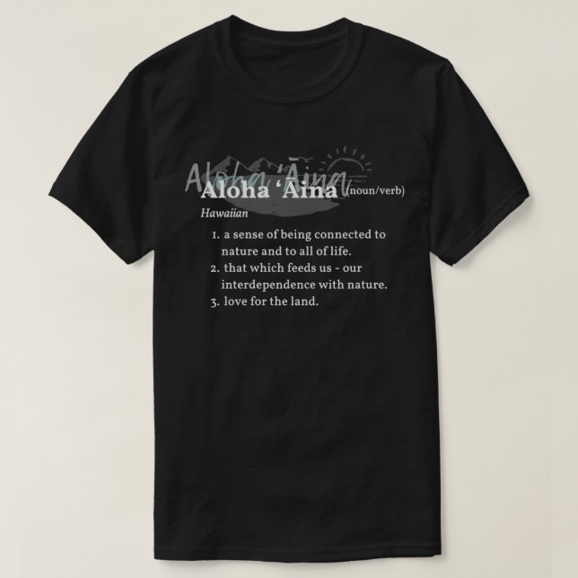 T-shirt Aloha Aina Amour de la terre (Design devant)