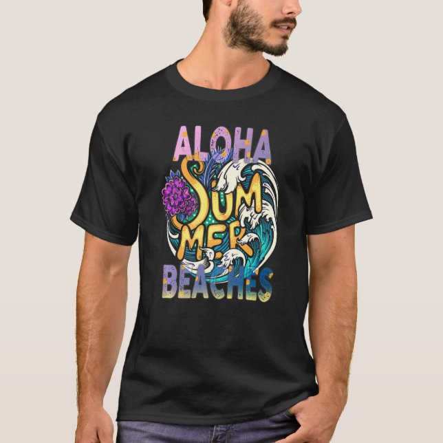 T-shirt Aloha Beach Tropical Hawaiian Summer Island Vaca (Devant)