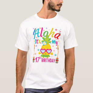 T-shirt Aloha C'est mon 17ème anniversaire Floral Hawaii T