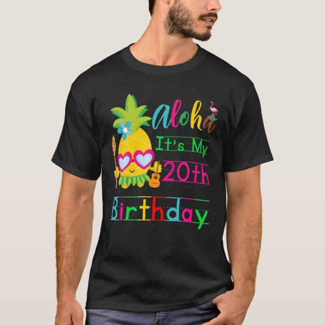 T-shirt Aloha C'est mon 20e Anniversaire Lunettes de solei (Devant)