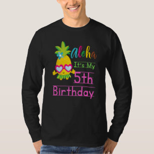 T-shirt Aloha C'est mon 5e anniversaire Hawaii Girls Lunet