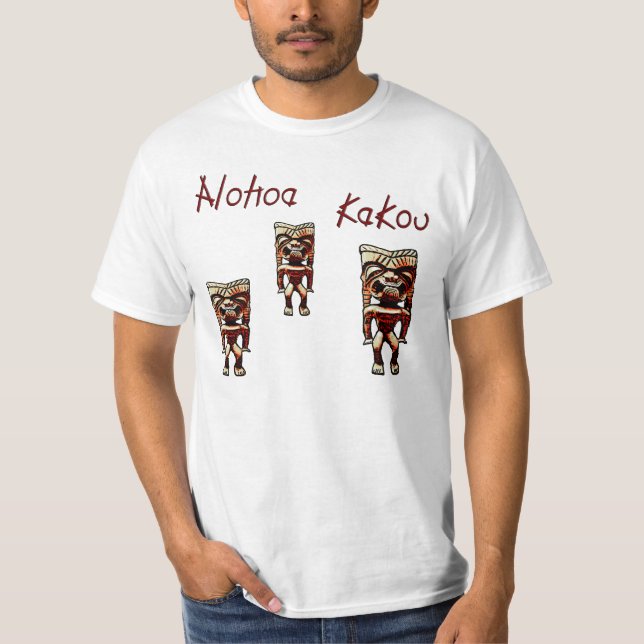 T-shirt aloha chemise de tiki de kakou (Devant)