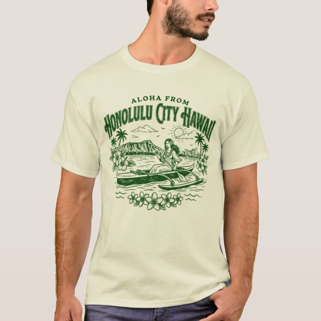 T-shirt Aloha From Honolulu City Hawaii (Devant)