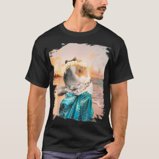 T-shirt Aloha Guinea Pig Sur La Plage Hawaïenne