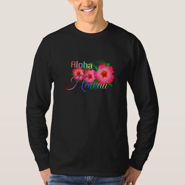 T-shirt Aloha Hawaii Fleurs des îles tropicales (Devant)