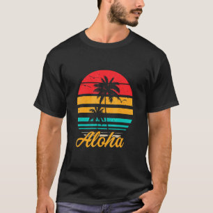 T-shirt Aloha Hawaii Hawaii Île Hawaii Style Rétro Palmier