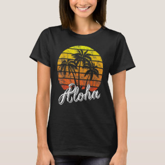 T-shirt Aloha Hawaii Hawaiian Beach Summer Vacation Sunset