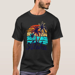 T-shirt Aloha Hawaii Hawaiian Island Palm Beach Surf board