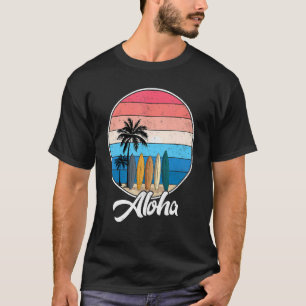 T-shirt Aloha Hawaii Hawaiian Pour Garçons Filles Palm Tre