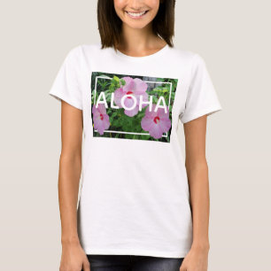 T-shirt Aloha Hawaii Hibiscus Rose Tropical Floral 