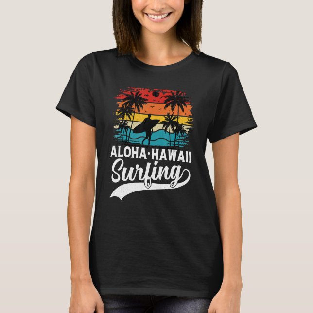 T-shirt Aloha Hawaii Surfing Summer Vacation Beach Wave Su (Devant)