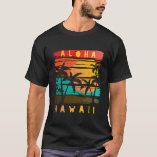 T-shirt Aloha Hawaii Tropical Beach Paradise Vintage Sunse