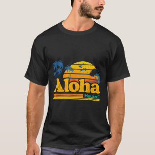 T-shirt Aloha hawaii - vacances d'été rétro plage palmée