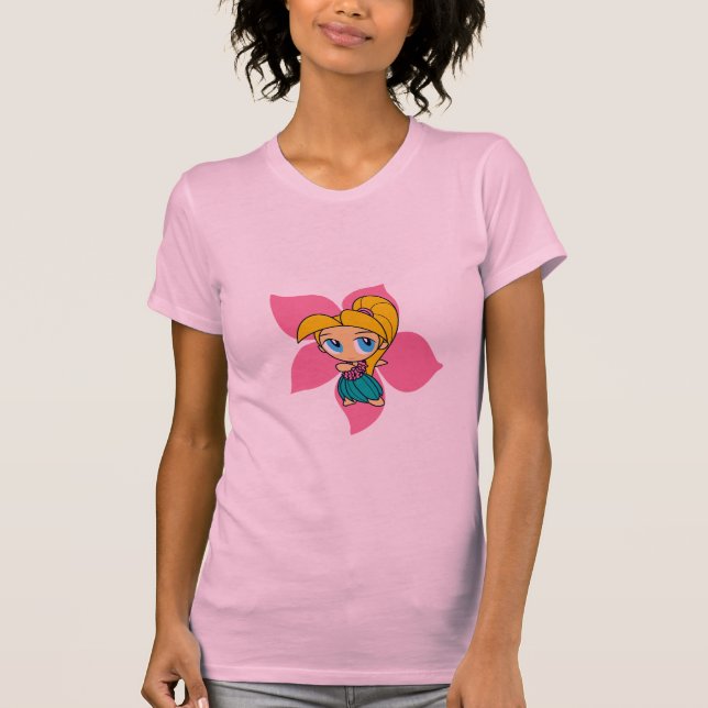 T-shirt "Aloha Honeys" Dames tee en rose (Devant)