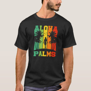 T-shirt Aloha Palms Tropical Island Tiki Party Hawaii