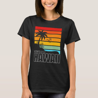 T-shirt Aloha Plage Hawaïenne Palmiers Été Rétro Honol