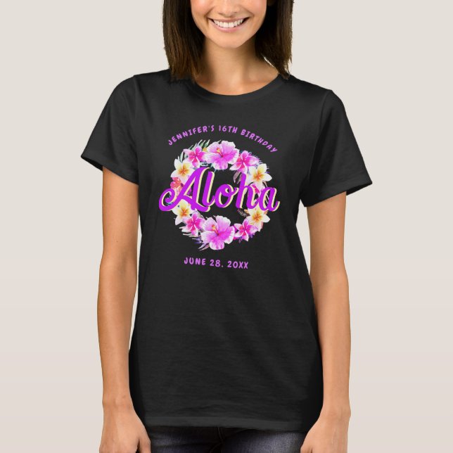 T-shirt Aloha Tropical Hawaiian Luau Anniversaire (Devant)