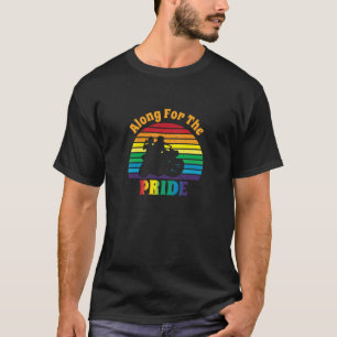 T-shirt Along for the Pride 70's Motorcycle Rainbow Sunset