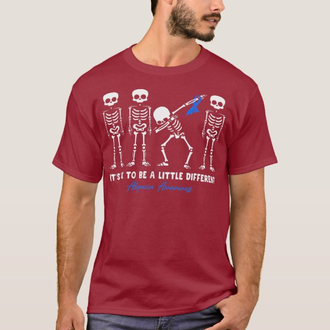T-shirt Alopecia Awareness It's Ok To Be A Little (Devant)