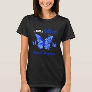 T-shirt Alopecia Sensibilisation Je porte le papillon bleu