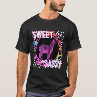 T-shirt Alpaca 90s Nostalgie Arc-en-ciel Empreinte de léop