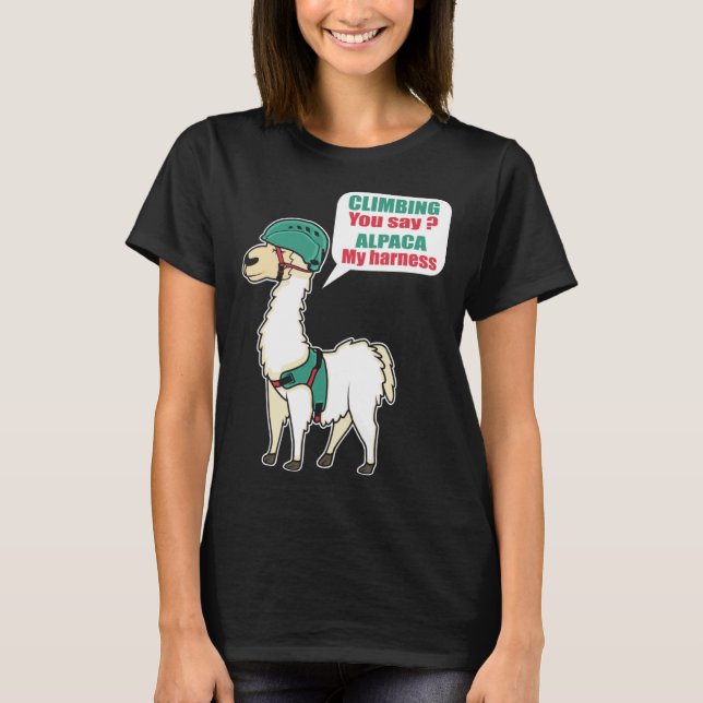 T-shirt Alpaca Climbing Mountain Climber And Alpaca Fan (Devant)