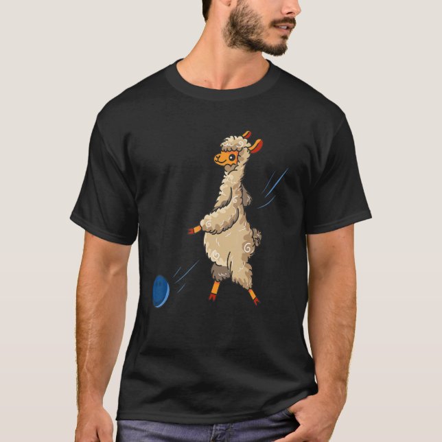 T-shirt Alpaca Funny Bowler Sport Bowling llama (Devant)