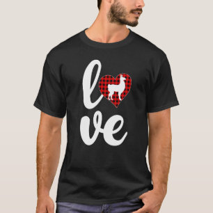 T-shirt Alpaca Funny Buffalo Plaid Love Alpaca Valentine S