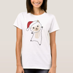 T-shirt Alpaca Joyeux Noël Animaux d'hiver Alpacas