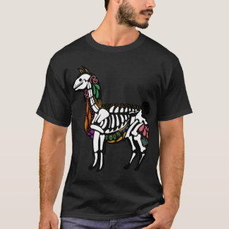 T-shirt Alpaca Llama Skeleton, Halloween