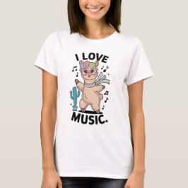 T-shirt Alpaca love music