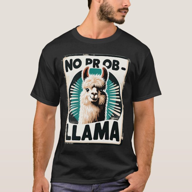 T-shirt Alpaca Retro Lama (Devant)