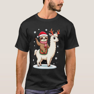 T-shirt Alpaca Sloth Christmas (3)
