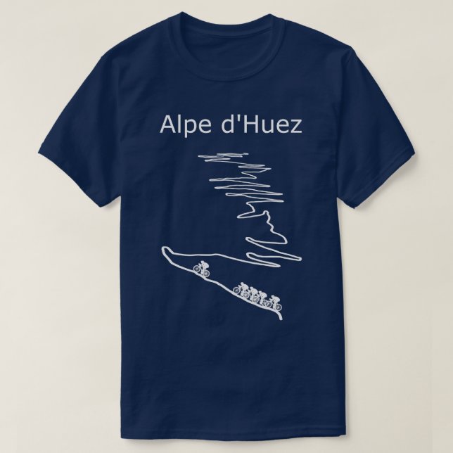 T-shirt Alpe de Huez en France design cycliste pour hommes (Design devant)